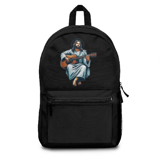 Jesus Playing Guitar Backpacks