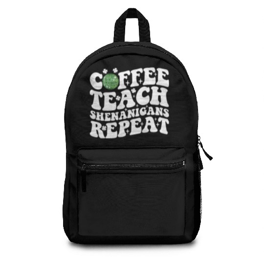 Coffee Teach Shenanigans Repeat Disco Ball Teacher Backpacks