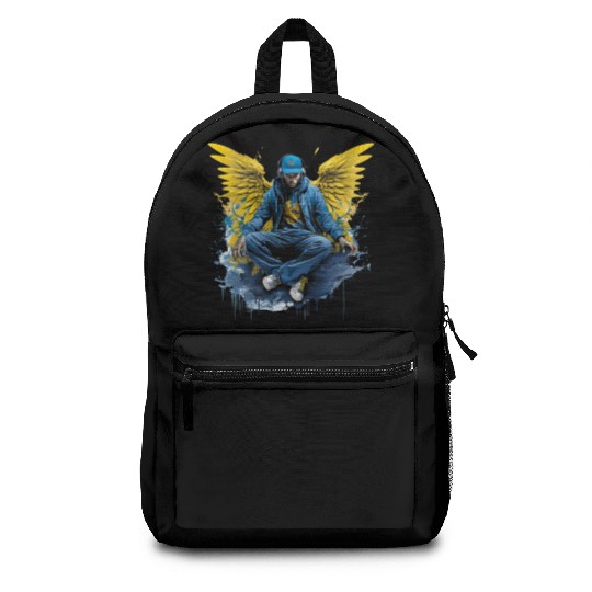 Urban Angel Wings DJ Graphic Stylish Streetwear Backpacks