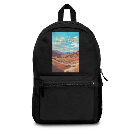 Death Valley National Park Illustration Retro Backpacks