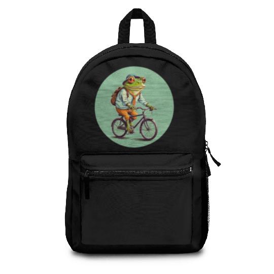 Frog Riding Bike Backpacks