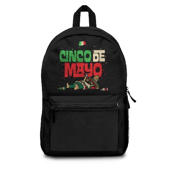 Cinco De Mayo May 5 Drunk Mexican Flag Backpacks