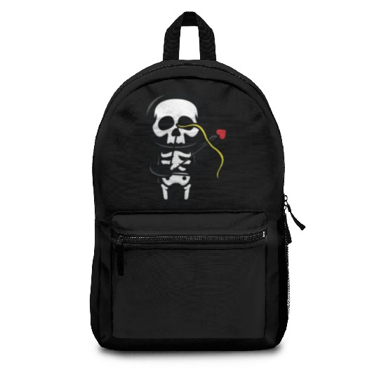 Funny skull cupid halloween costume Backpacks