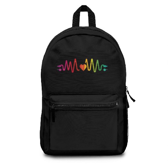 Valentine's day heartbeat Backpacks