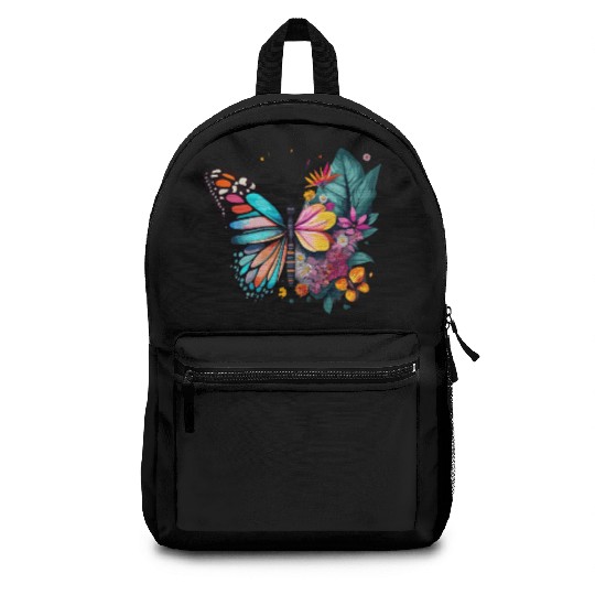 Metamorphora Butterfly Nature Flowers Branches Backpacks