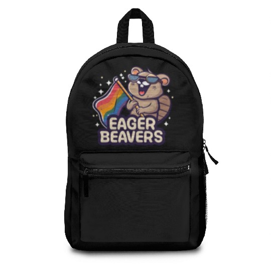 Eager Beavers with Pride LGBT Flag Backpacks
