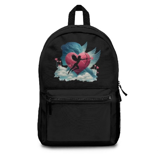 Valentine's Day with heart and Cupid. Love Heart Backpacks