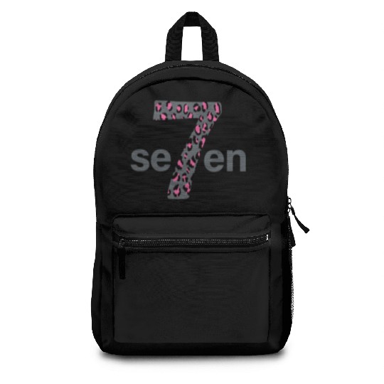 Seven in pink animal print Backpacks