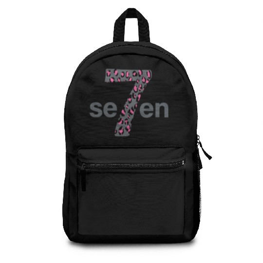 Seven in pink animal print Backpacks