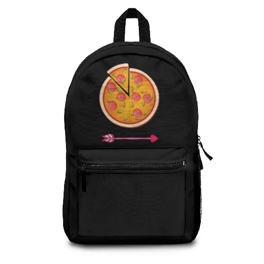 PIZZA is my valentine - Arrow Pointing Left Backpacks