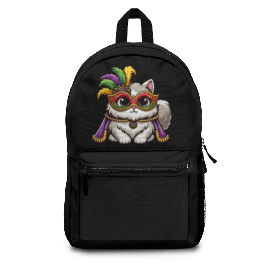 Mardi Gras Persian Cat, Masked Cat Costume Backpacks