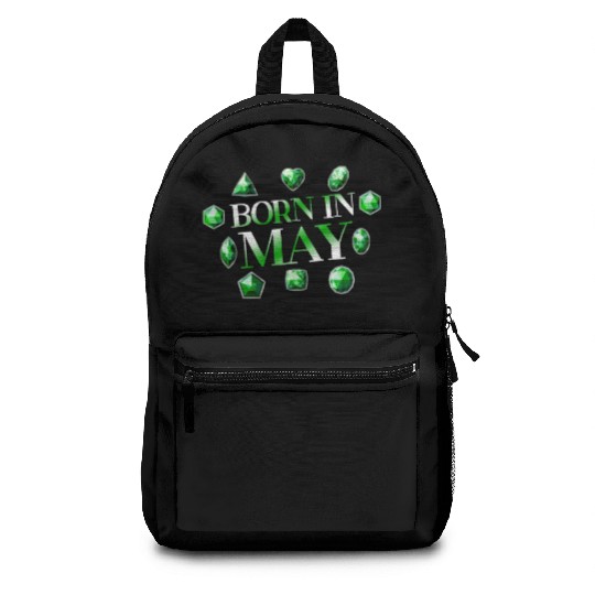 Born In May Green Emerald Birthstone Gemstone Backpacks