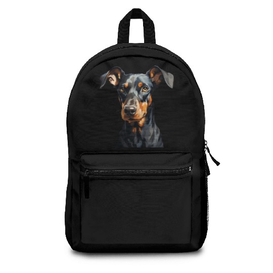 Doberman natural ears Backpacks