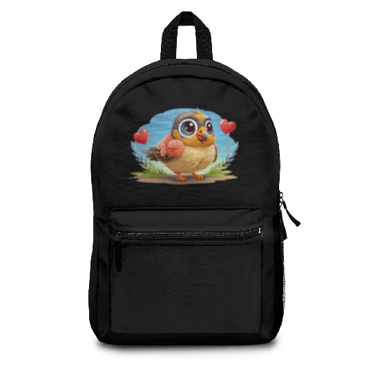 3D bird cartoon Backpacks