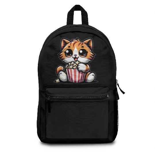 Cinema Cat, Cute Tomcat with Popcorn Backpacks