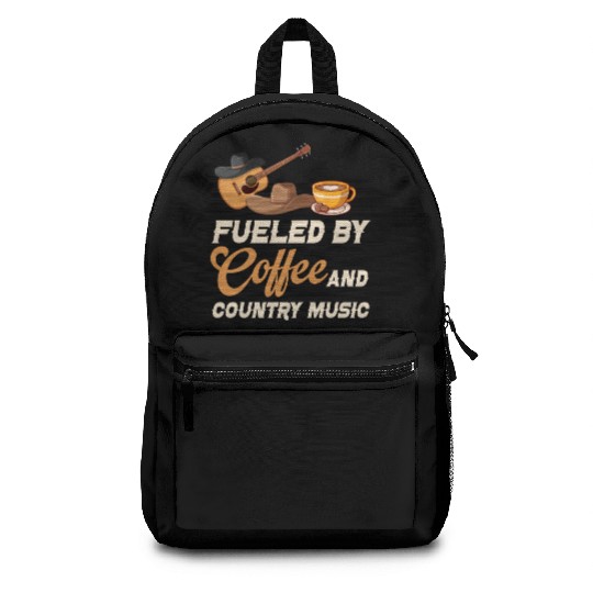 Fueled By Coffee And Country Music Cowgirl Backpacks