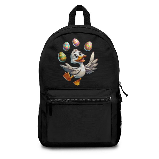 Easter Duck Juggling Eggs, Artistic Drake Backpacks