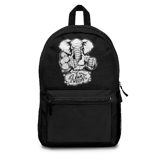 Elephant I Love Mom Backpacks