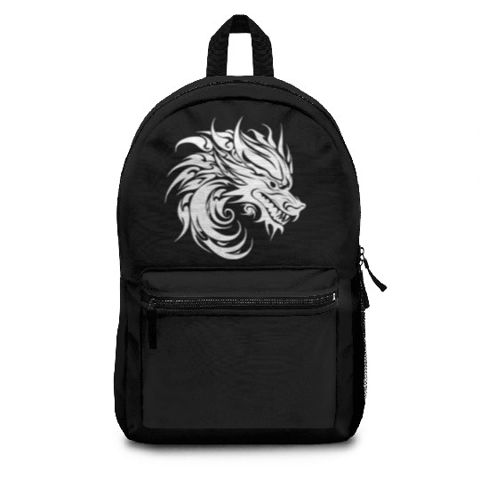 Roaring Chinese Dragon In Tattoo Style Backpacks