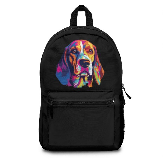 Watercolor Colorful Beagle Harrier Backpacks