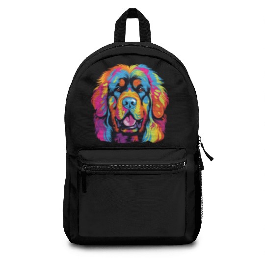 Watercolor Colorful Tibetan Mastiff Backpacks