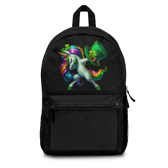 St Patricks Day Girls Women Unicorn Lepricorn Backpacks