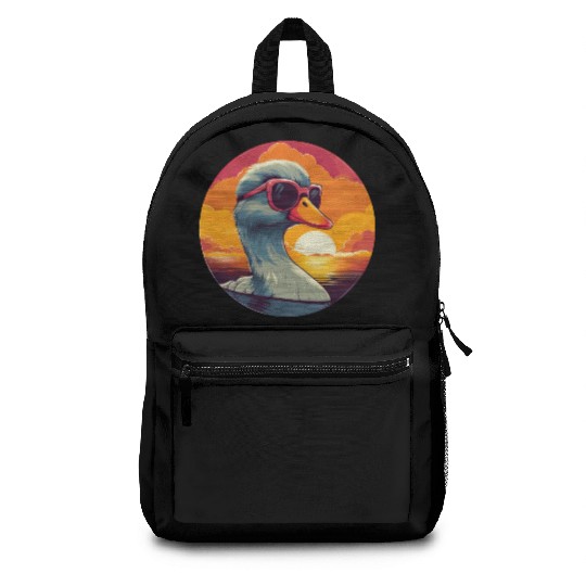 Cool Duck Sunglasses Water Sunset Swimming Backpacks