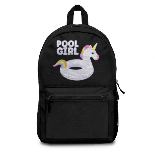 Pool Girl Unicorn Floatie Swimming Pool Backpacks