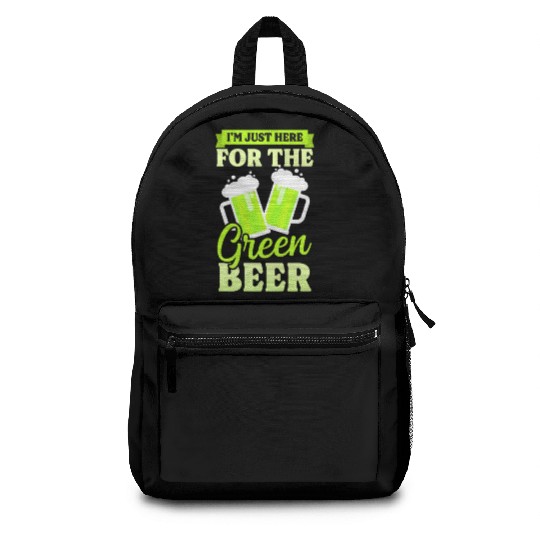 Funny St Patricks Day Here For Green Beer Backpacks