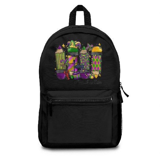 mardi gras teacher life Backpacks