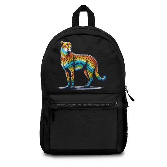 Tie Dye Cheetah Colorful Hippie Wildcat Backpacks