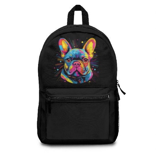 Watercolor Colorful French Bulldog Backpacks