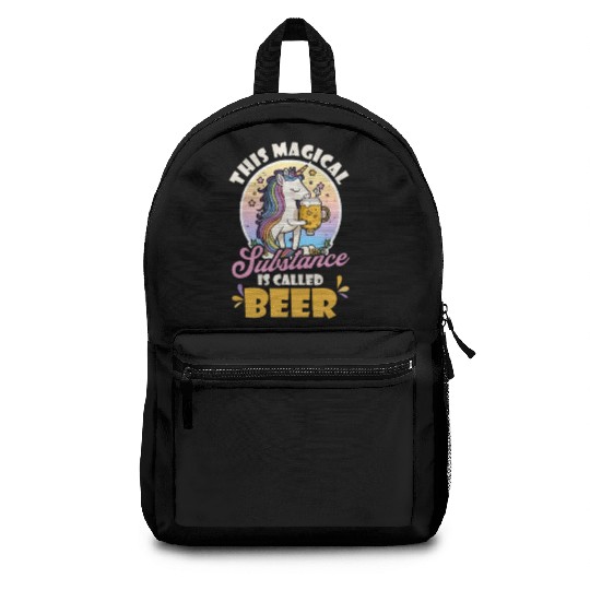 Unicorn Magical Substance Called Beer Backpacks