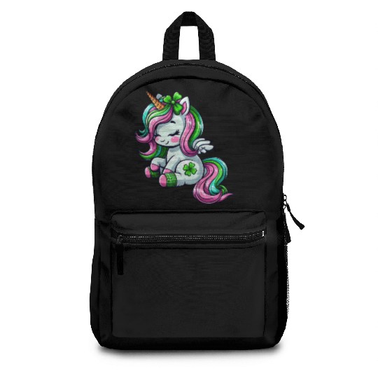 St. Patrick's Day Unicorn Celebration Design Backpacks