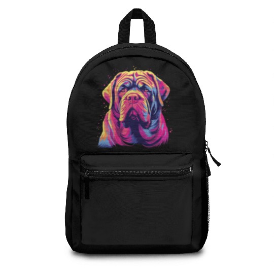 Watercolor Colorful Neapolitan Mastiff Backpacks