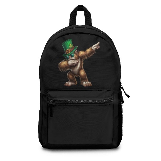 Dabbing Bigfoot Sasquatch Lover St Patricks Day Backpacks