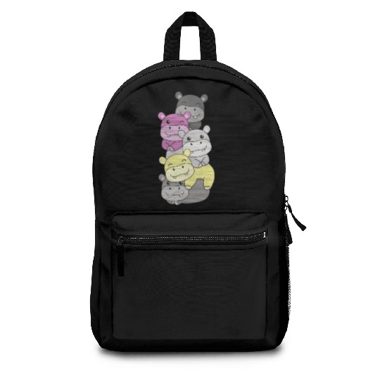 Perigirl Flag Pride Lgbtq Cute Hippo Stack Backpacks