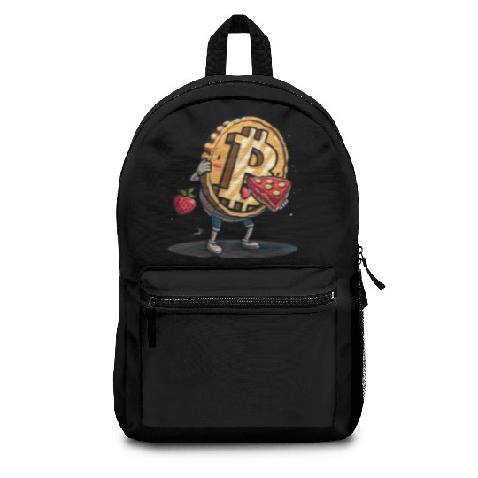 Pi day 3.14 Crypto Bitcoin Eat Strawberry Pizza Backpacks