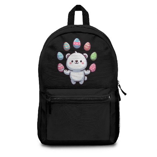 Cartoon Polar Bear Easter Egg Design Backpacks