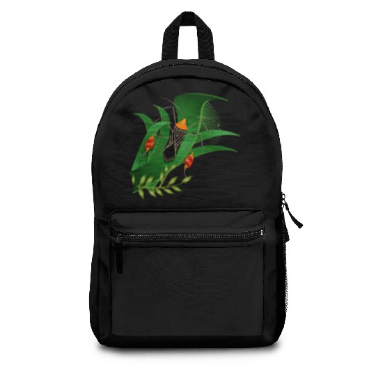 Anisoscelis alipes leaf-footed bug and green leave Backpacks