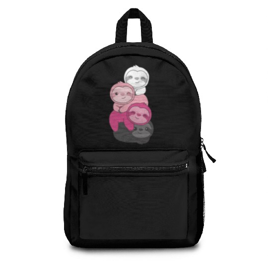 Transfem Flag Pride Lgbtq Cute Sloth Backpacks