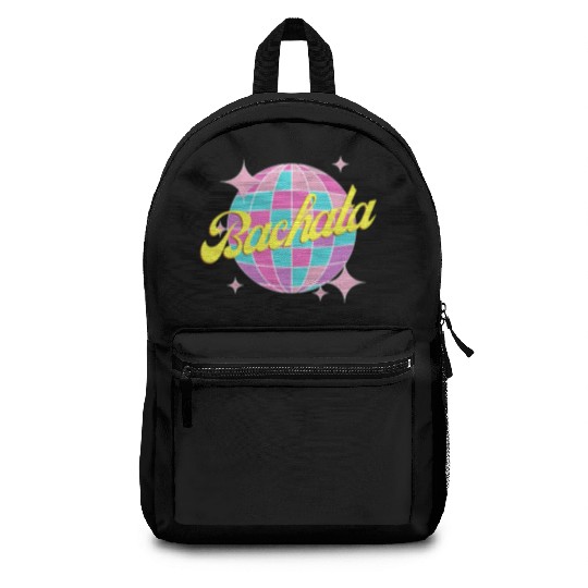 Bachata dance neon color disco ball Backpacks