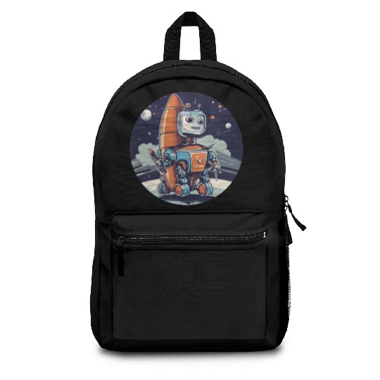 mech robot design crafted Backpacks