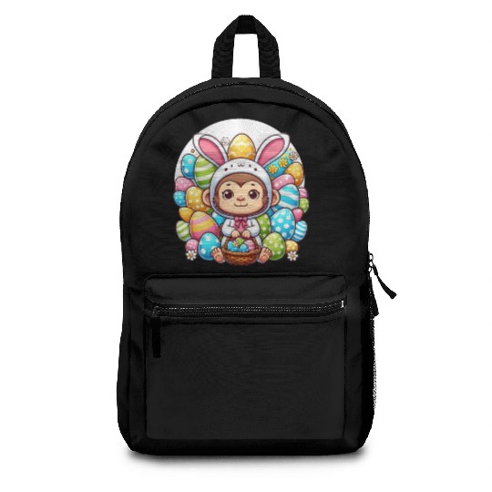 Easter Monkey in Bunny Costume Backpacks