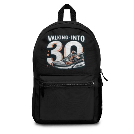 Walking into 30 With Dreams Retro Sneaker Birthday Backpacks