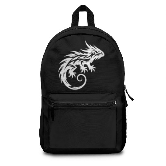 Shaggy Bearded Dragon Tribal Dragon Tattoo Backpacks