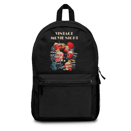 Popcorn Vintage Movie Night Backpacks