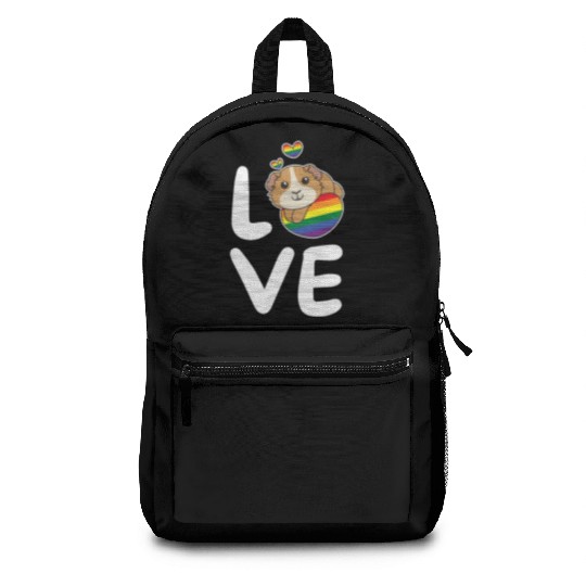 Rainbow Flag Pride Lgbtq Cute Guinea Pig Love Backpacks