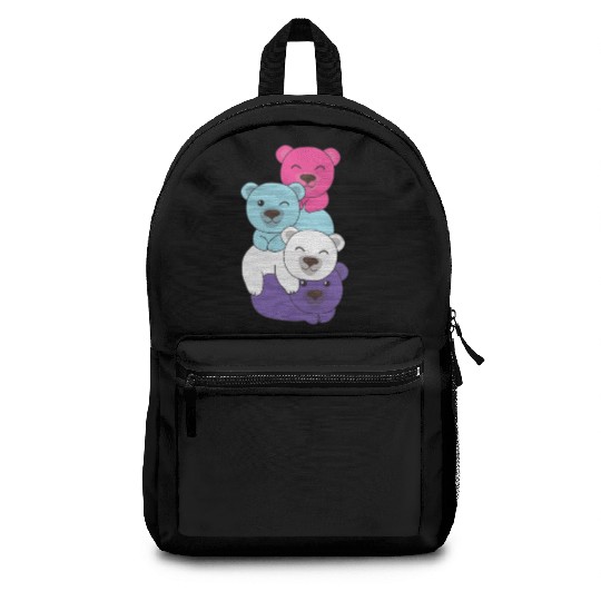 Multisexual Flag Pride Lgbtq Cute Bears Pile Backpacks