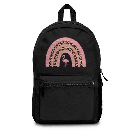 Pink Leopard Rainbow with Flamingo Backpacks
